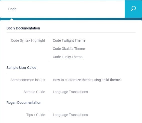 Docly - #1 Knowledge Base, Documentation, Support Center Wordpress Theme 12 search option