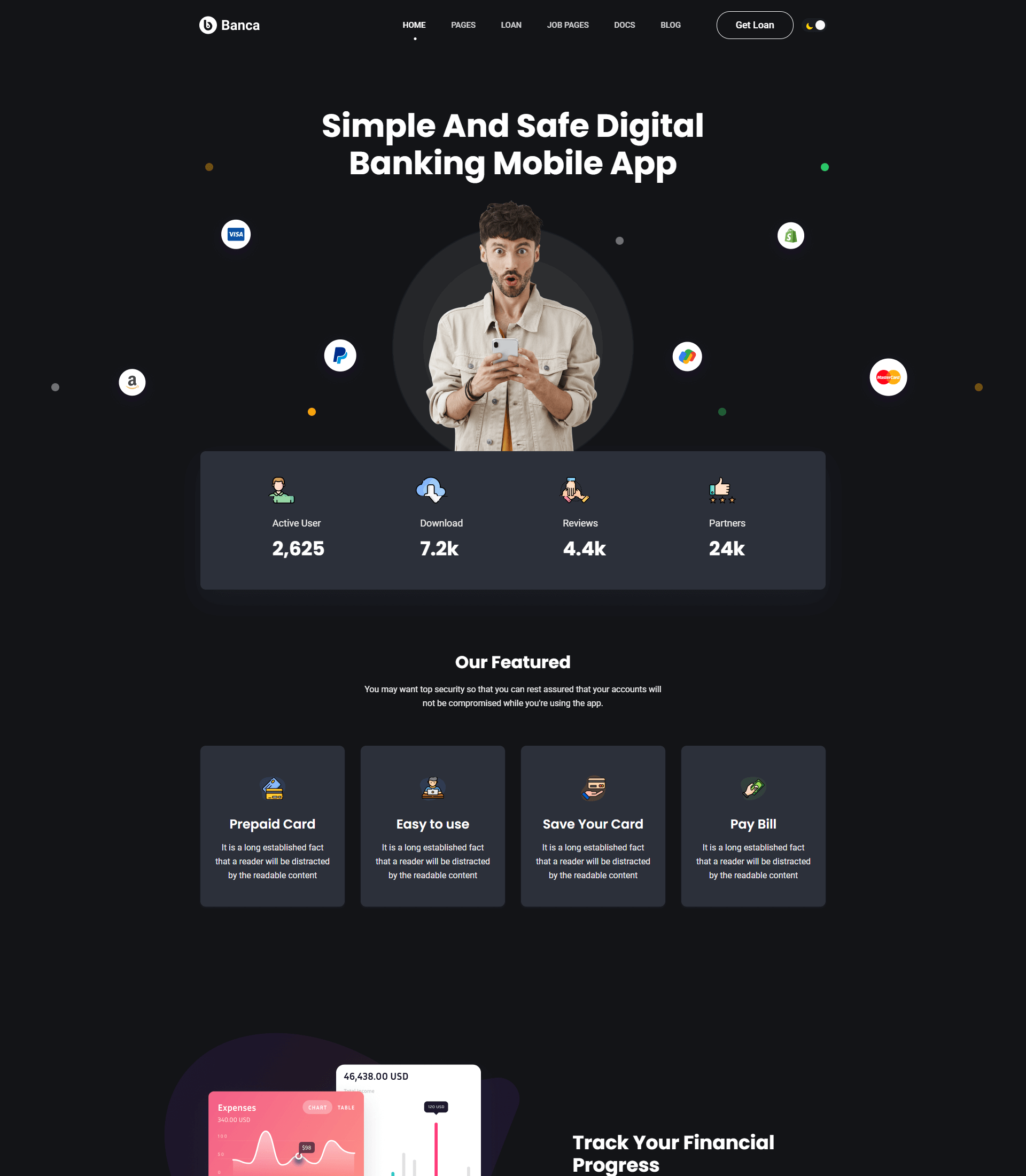Banca Banking WordPress Theme Home Dark 3 Home Demo
