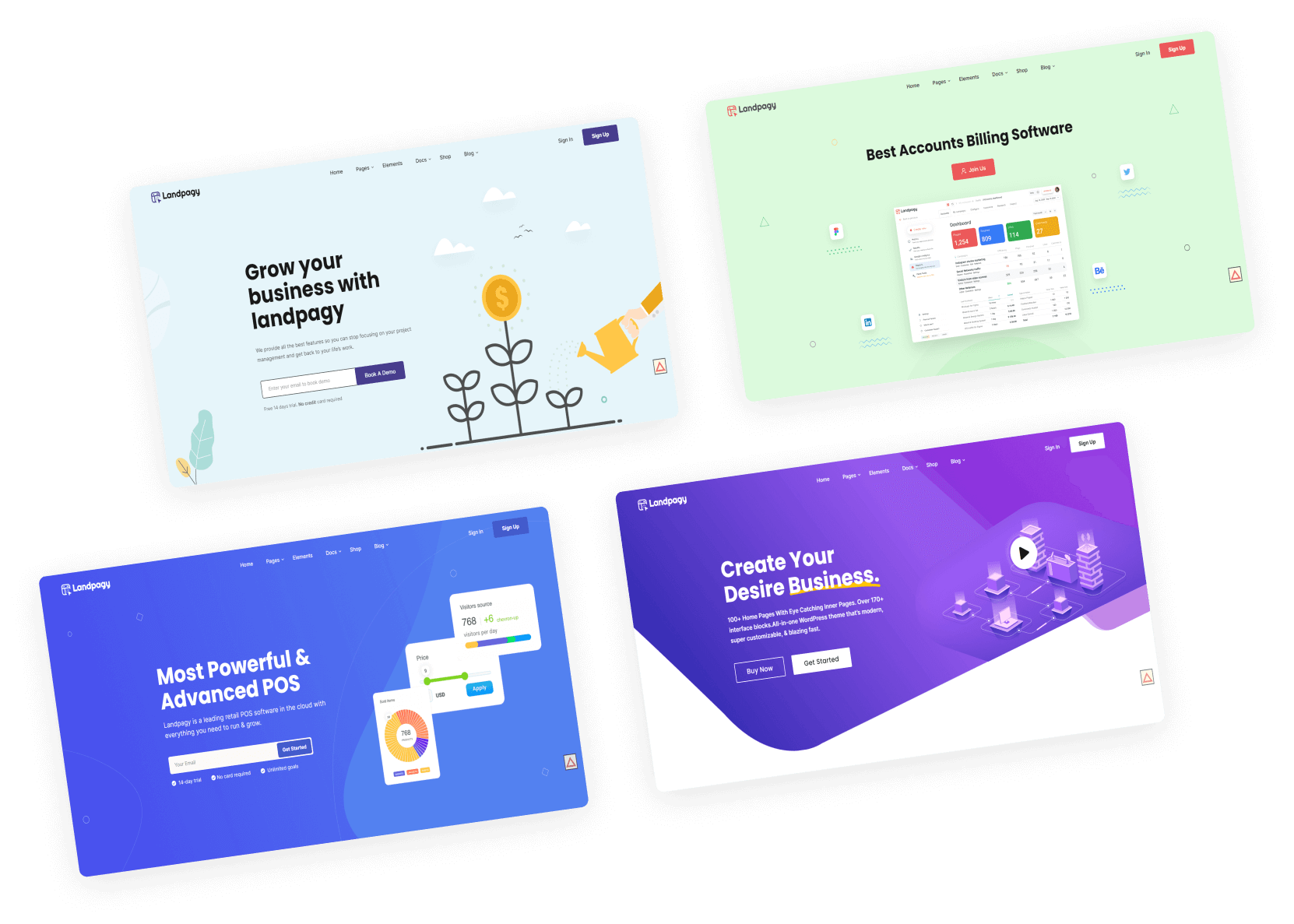 Landpagy - Multipurpose Landing Page Wordpress Theme 2 landpagy Hero Home Page Demos