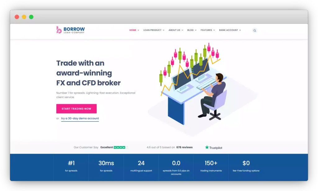 Borrow - Loan Company Responsive WordPress Theme
