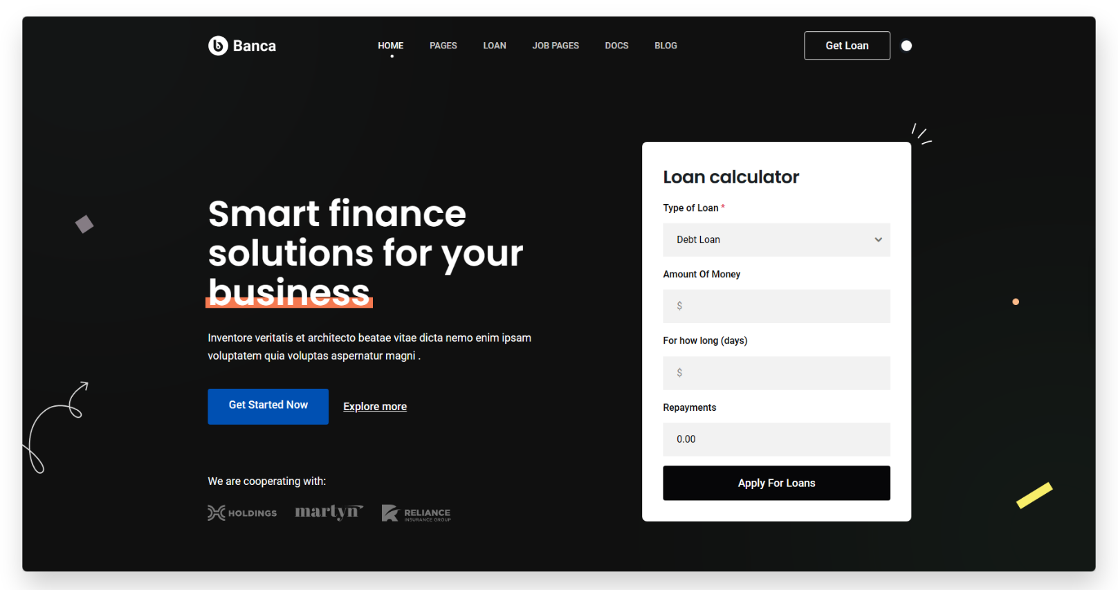 Banca Theme Career Page