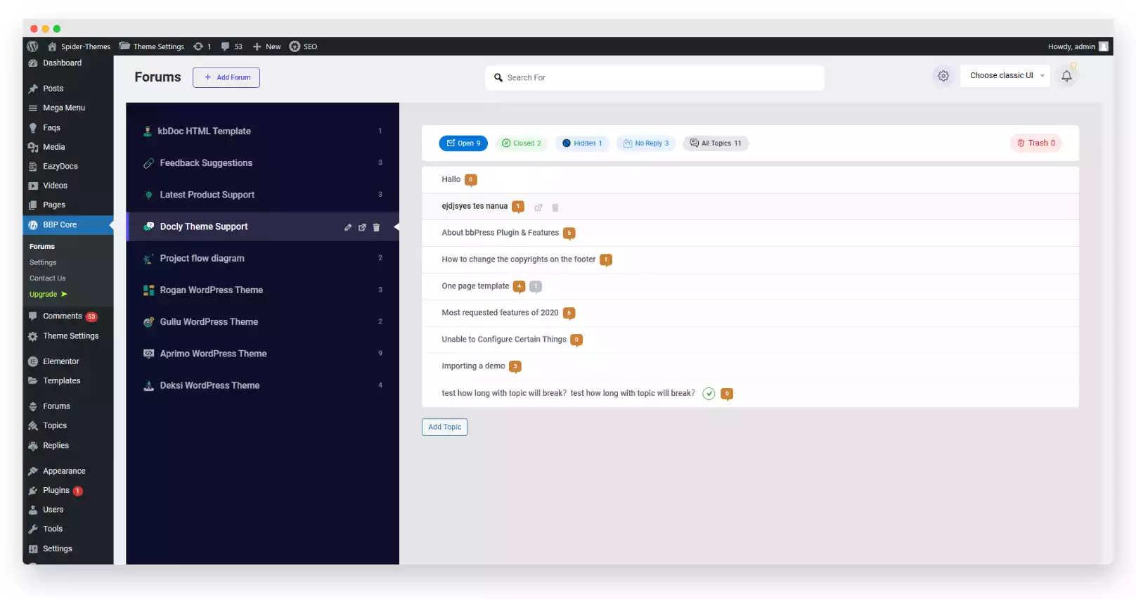 Creating bbPress Forum Topic & Topic Tree