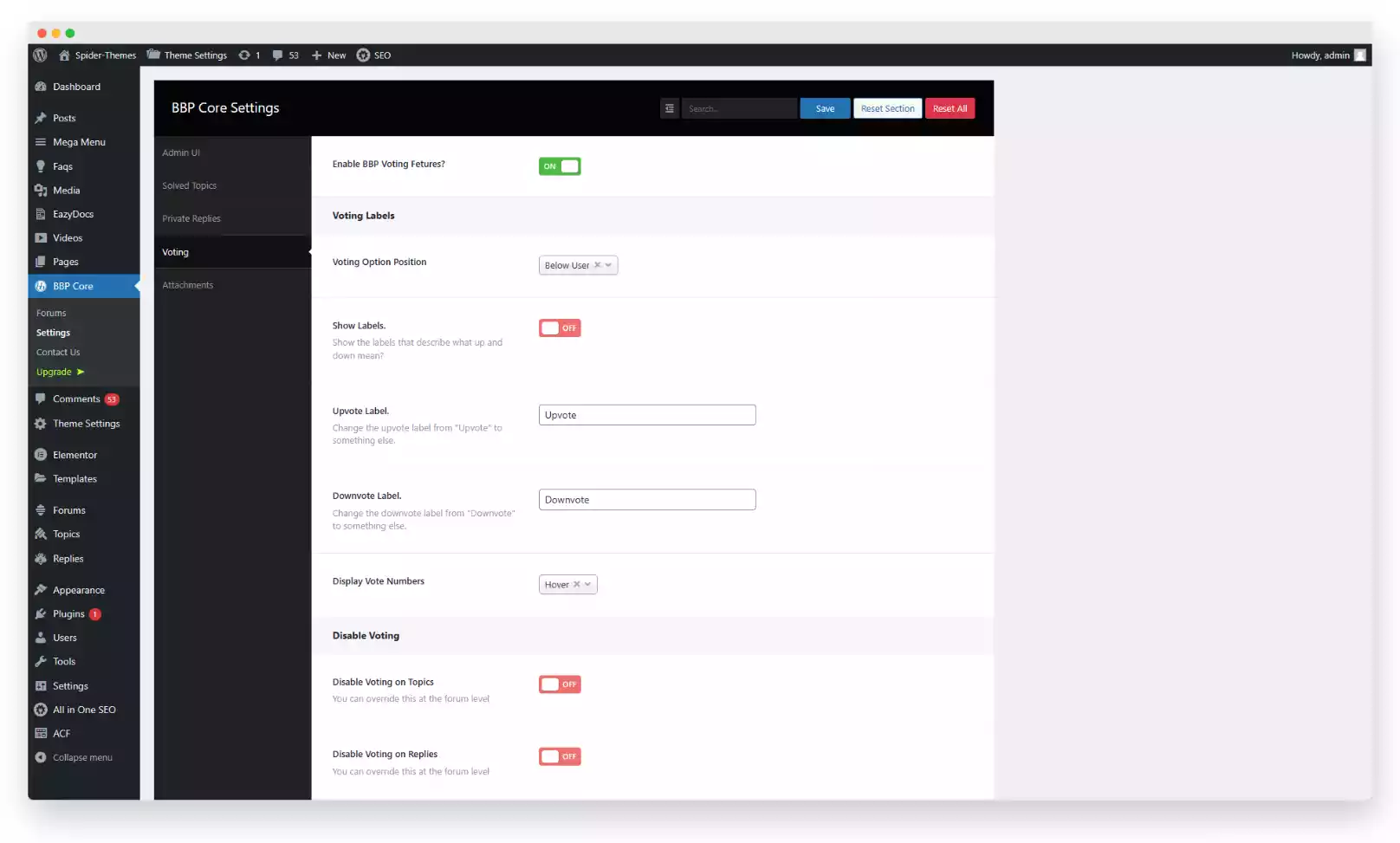 Enabling Forum Voting Function on WordPress BBP Core Plugin