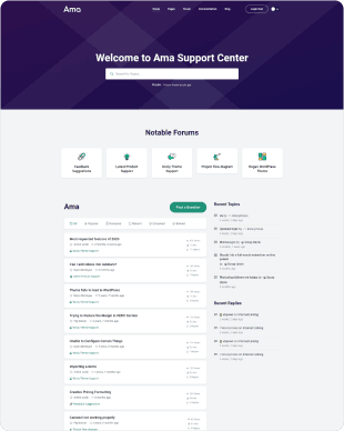 AMA WordPress Theme Support Cneter