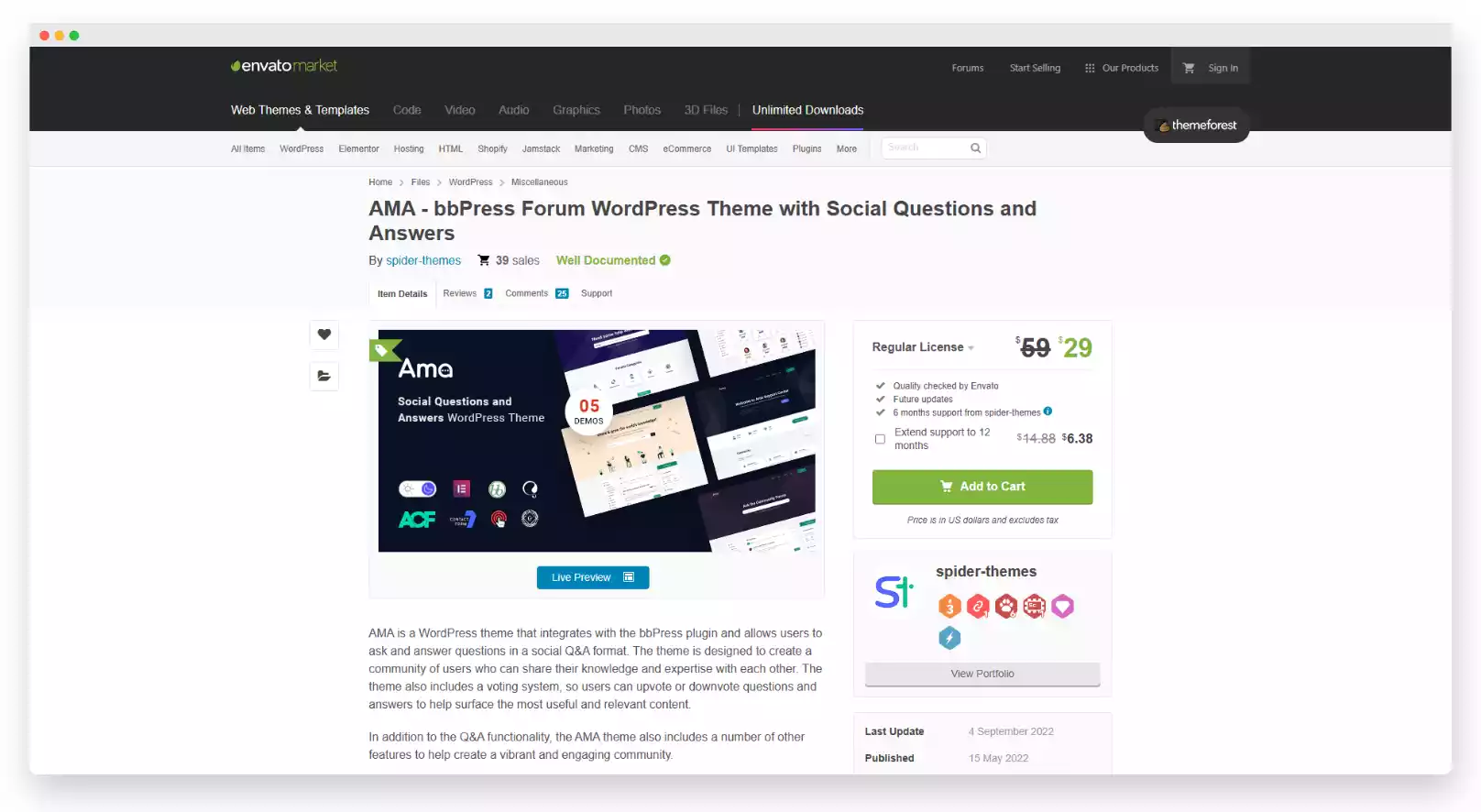 ThemeForest Marketplace - AMA - bbPress Forum WordPress Theme with Social Questions and Answers