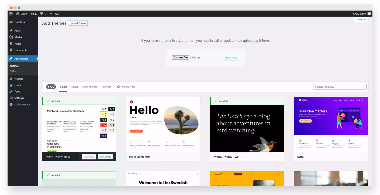Uploading & Installing the AMA bbPress Theme File