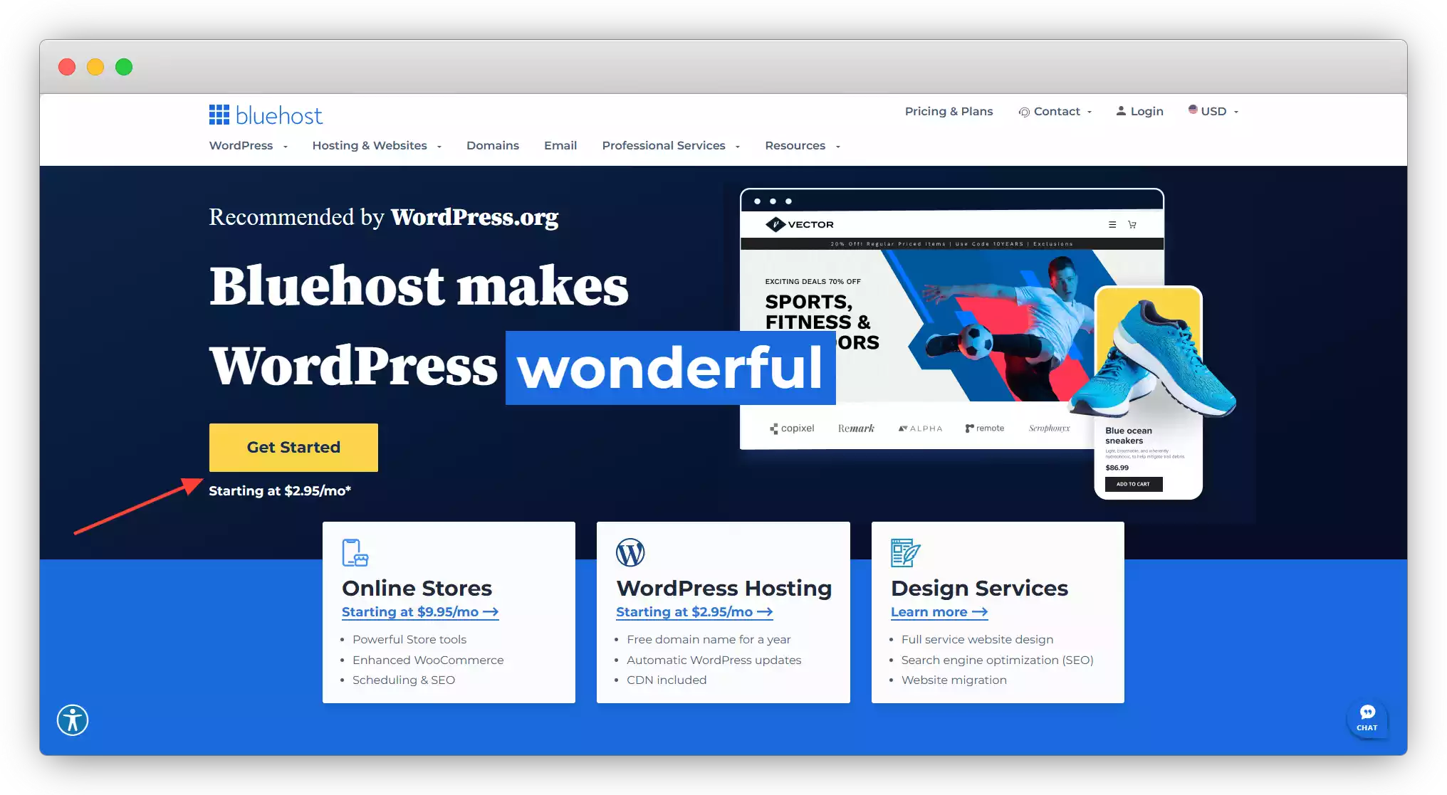 bluehost login in create youre account