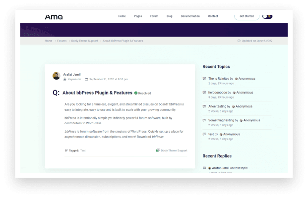 Ama-WordPress bbPress Forum Theme