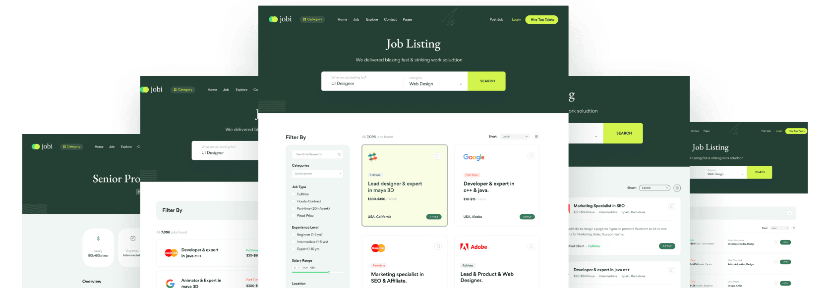 all page screen